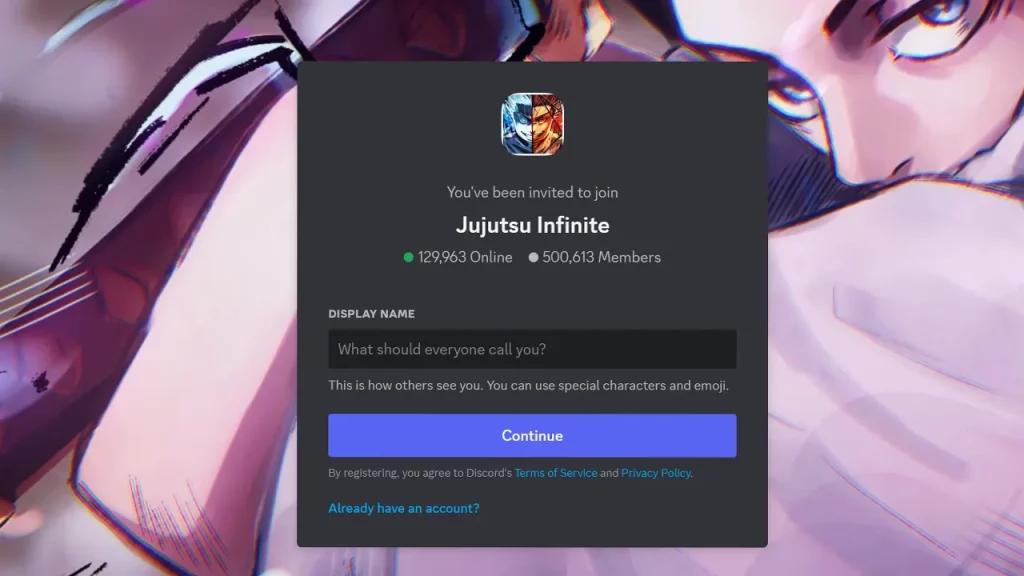 Jujutsu Infinite Discord Link