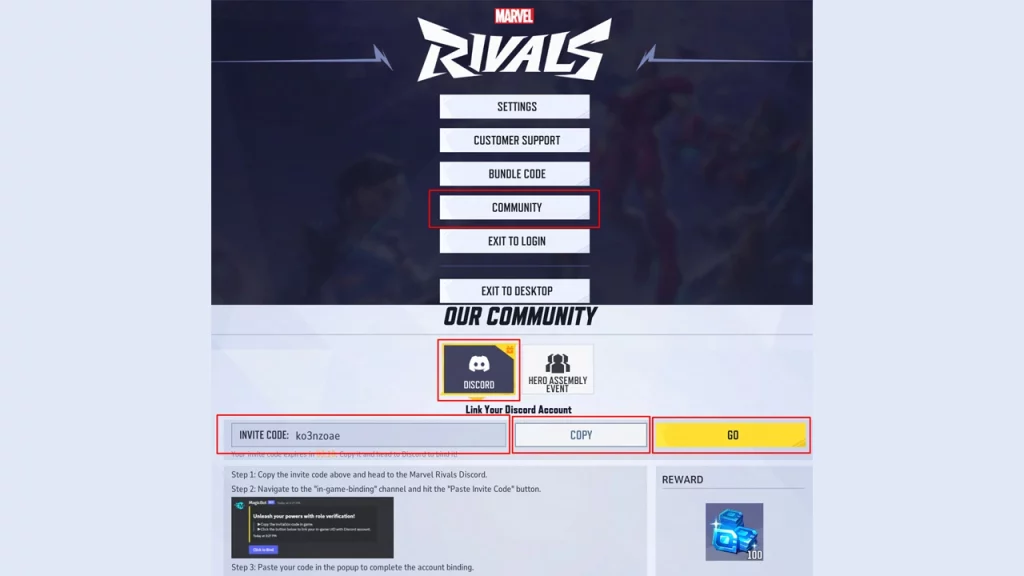 verifying marvel rivals account on discord