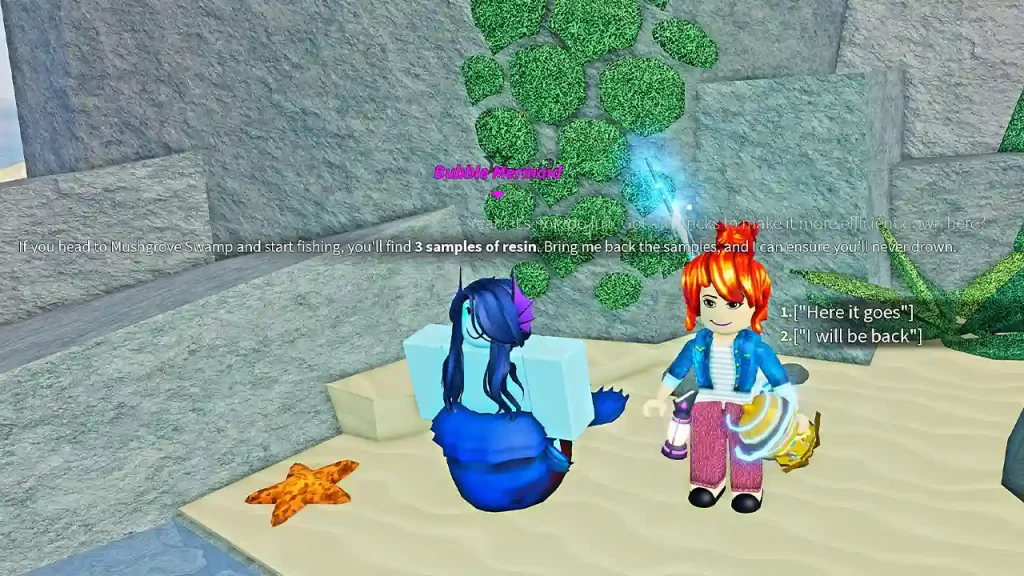 bubble mermaid npc in fisch grand reef