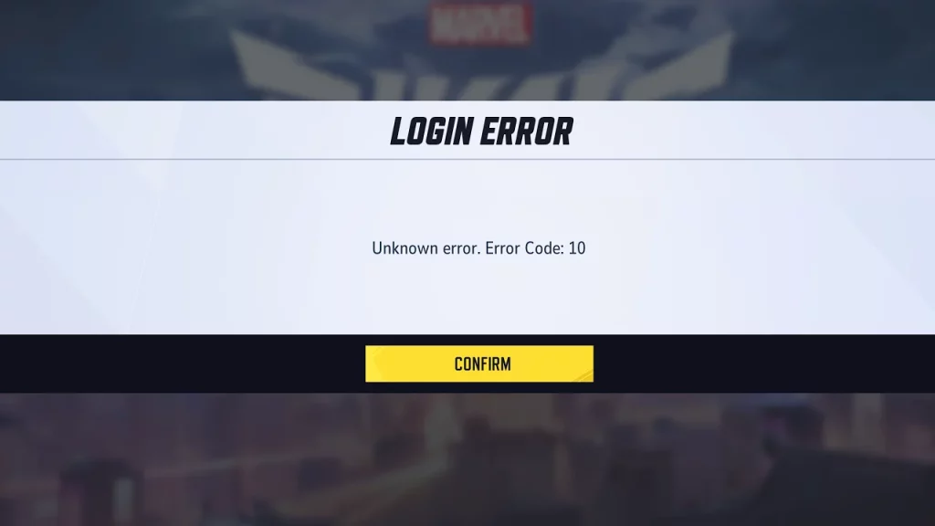 marvel rivals unknown login error code 10