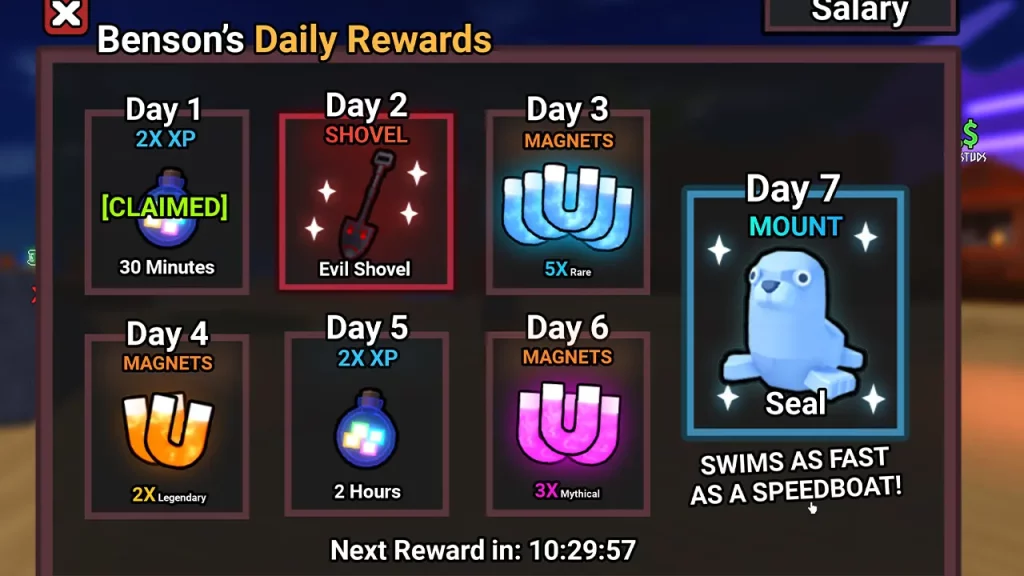 seal mount for bensons daily rewards