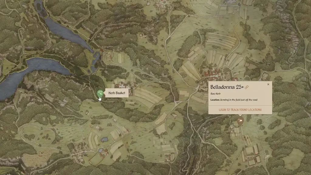 belladonna location on map kcd 2