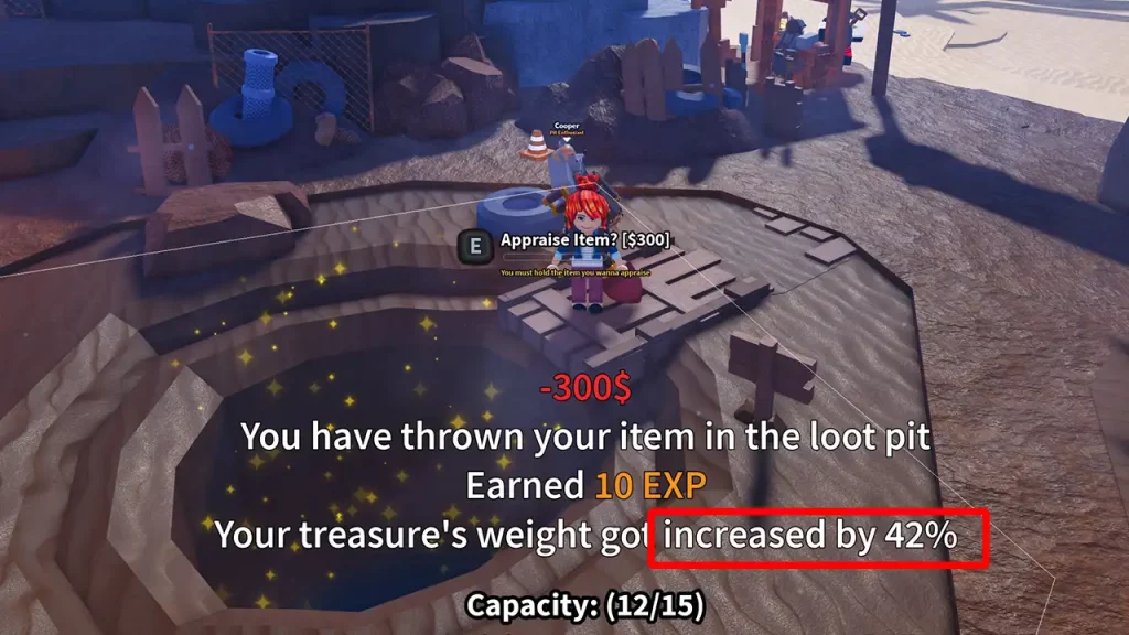 treasure weight increased dig it