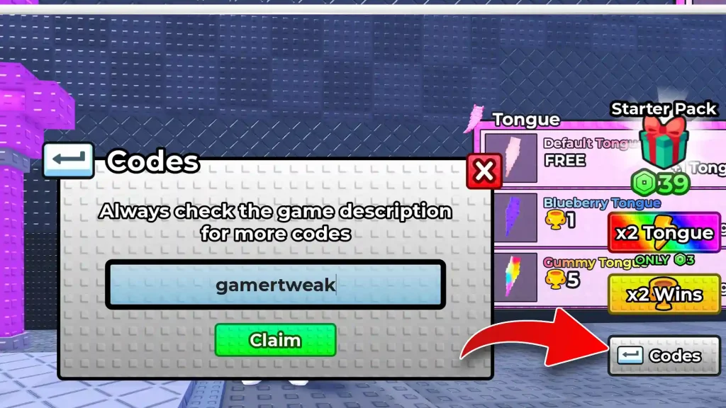1 Tongue Escape Codes redeem